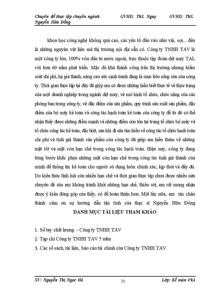 image for page Hoàn thiện kế toán chi phí sản xuất và tính giá thành sản phẩm tại công ty TNHH TAV
