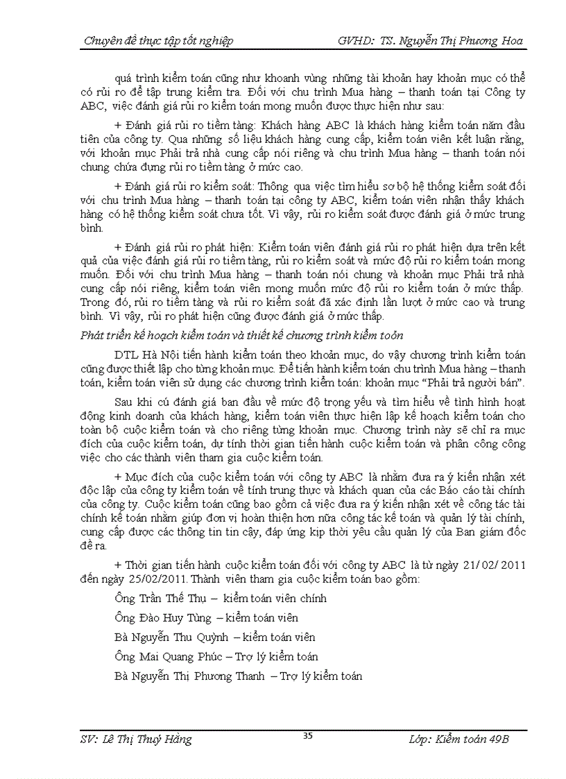 image for page Hoàn thiện quy trình kiểm toán chu trình Mua hàng – thanh toán trong kiểm toán Báo cáo tài chính do Công ty TNHH Kiểm toán DTL – văn phòng Hà Nội thực hiện