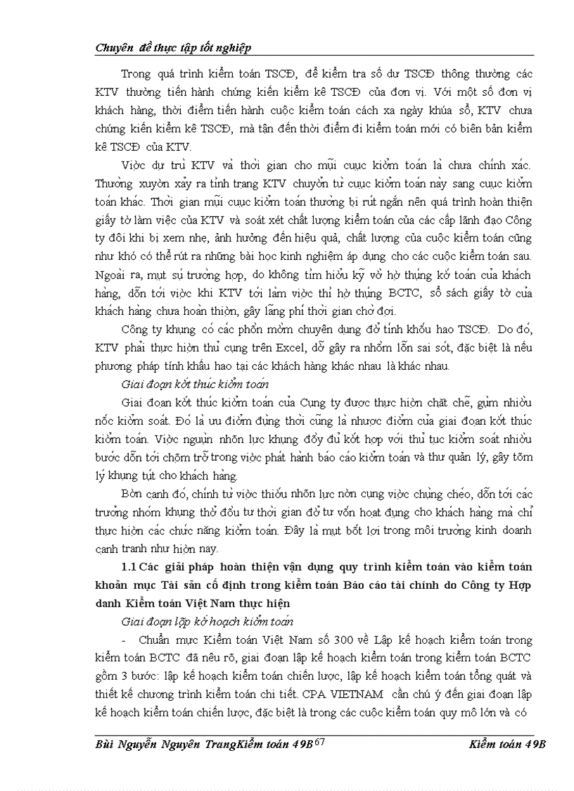 image for page Vận dụng quy trình kiểm toán vào kiểm toán Tài sản cố định trong kiểm toán Báo cáo tài chính do Công ty Hợp danh Kiểm toán Việt Nam thực hiện