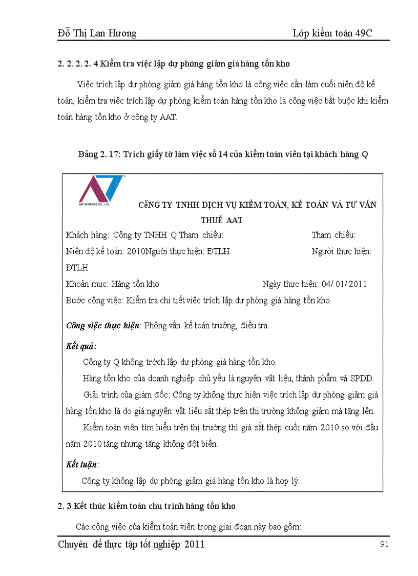 image for page Hoàn thiện quy trình kiểm toán hàng tồn kho trong kiểm toán báo cáo tài chính do công ty TNHH dịch vụ Kiểm toán, Kế toán và Tư vấn thuế AAT thực hiện