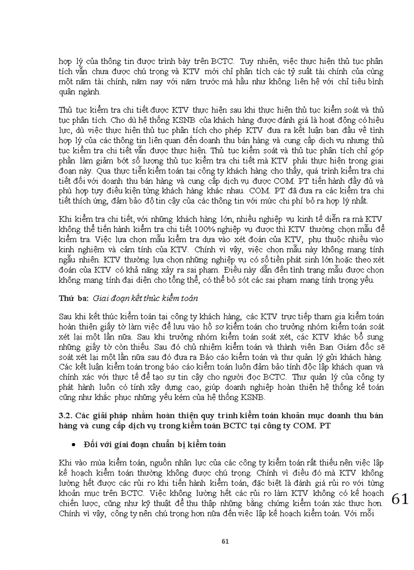 image for page Tìm hiểu quy trình kiểm toán khoản mục doanh thu bán hàng và cung cấp dịch vụ trong kiếm toán báo cáo tài chính được thực hiện bởi Công ty Tư vấn Đầu tư Tài chính Kế toán Thuế - Kiểm toán COM.PT