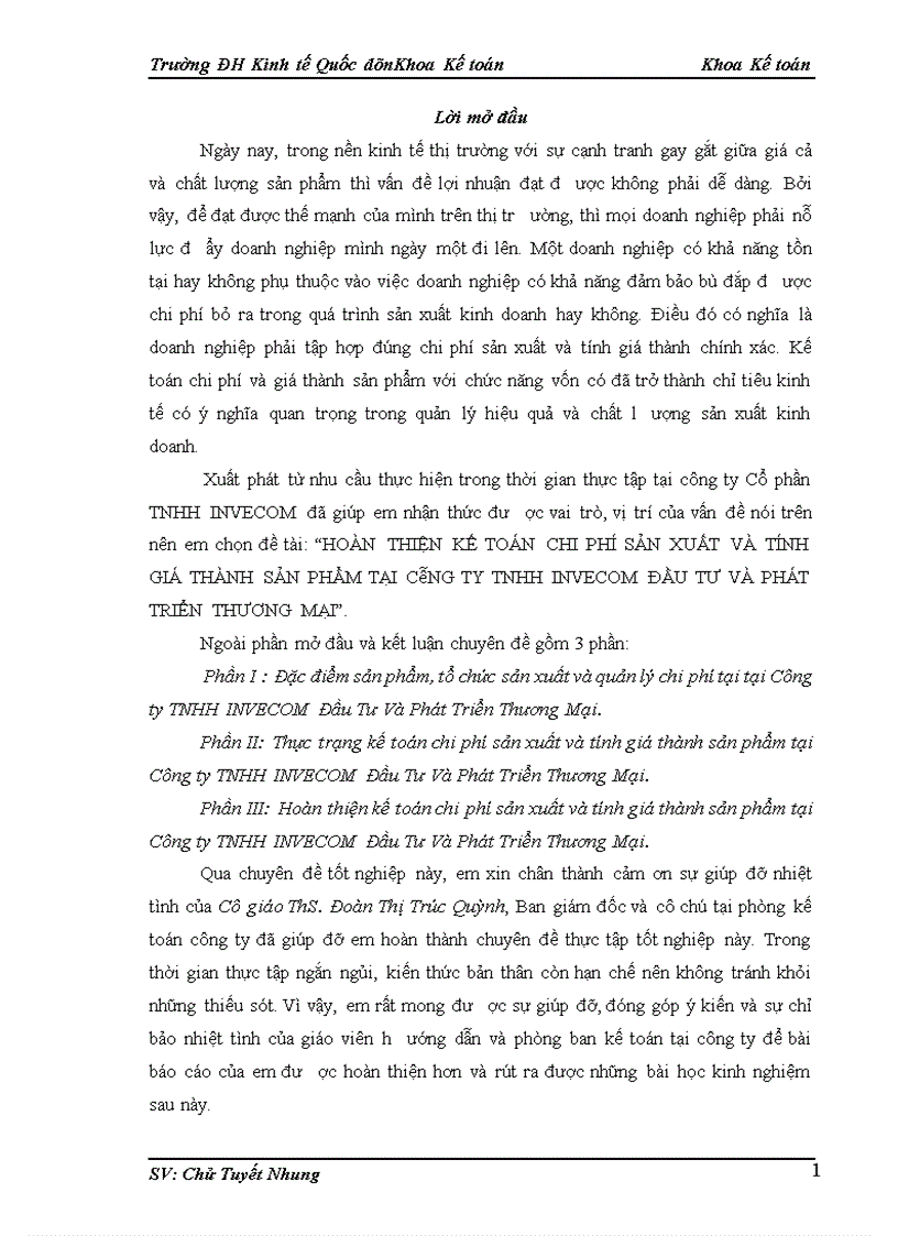 image for page Hoàn thiện kế toán chi phí sản xuất và tính giá thành sản phẩm tại công ty tnhh invecom đầu tư và phát triển thương mại