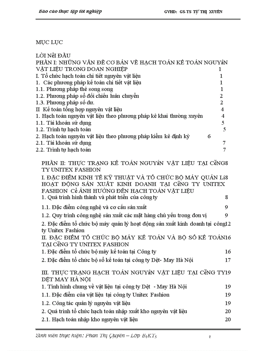 image for page Tổ chức công tác kế toán nguyên vật kiệu tại công ty Unitex Fashion