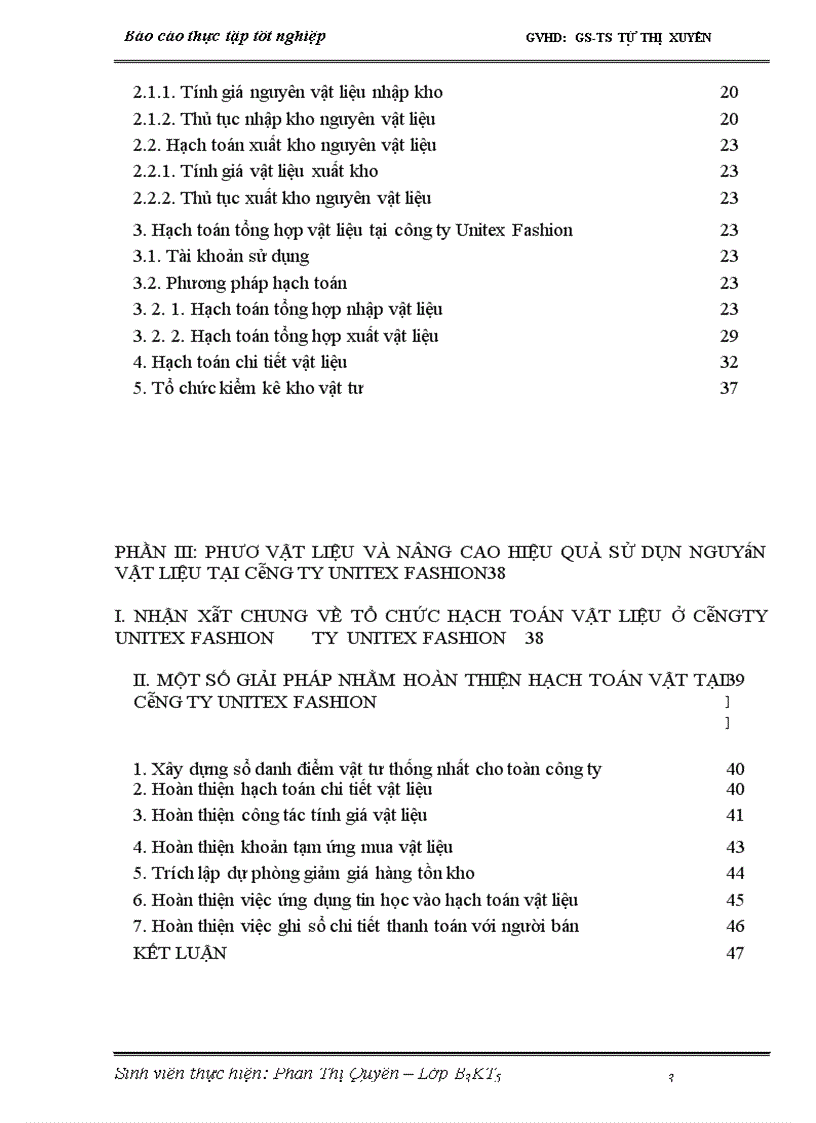 image for page Tổ chức công tác kế toán nguyên vật kiệu tại công ty Unitex Fashion