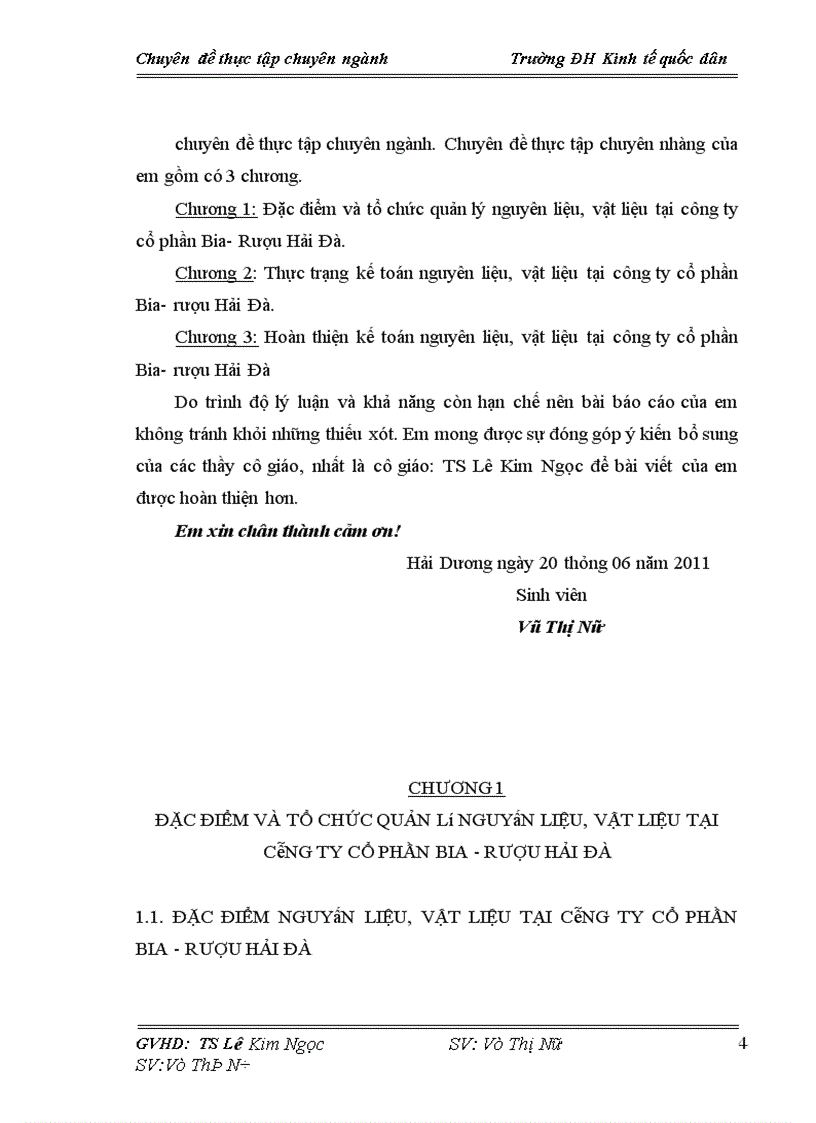 image for page Hoàn thiện kế toán nguyên liệu, vật liệu tại công ty cổ phần Bia- rượu Hải Đà
