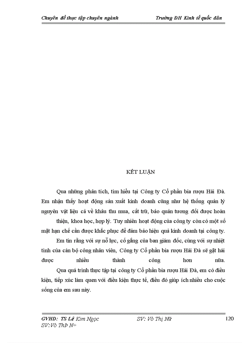 image for page Hoàn thiện kế toán nguyên liệu, vật liệu tại công ty cổ phần Bia- rượu Hải Đà