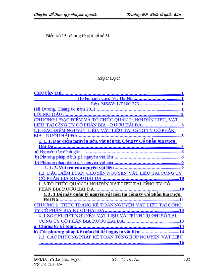 image for page Hoàn thiện kế toán nguyên liệu, vật liệu tại công ty cổ phần Bia- rượu Hải Đà