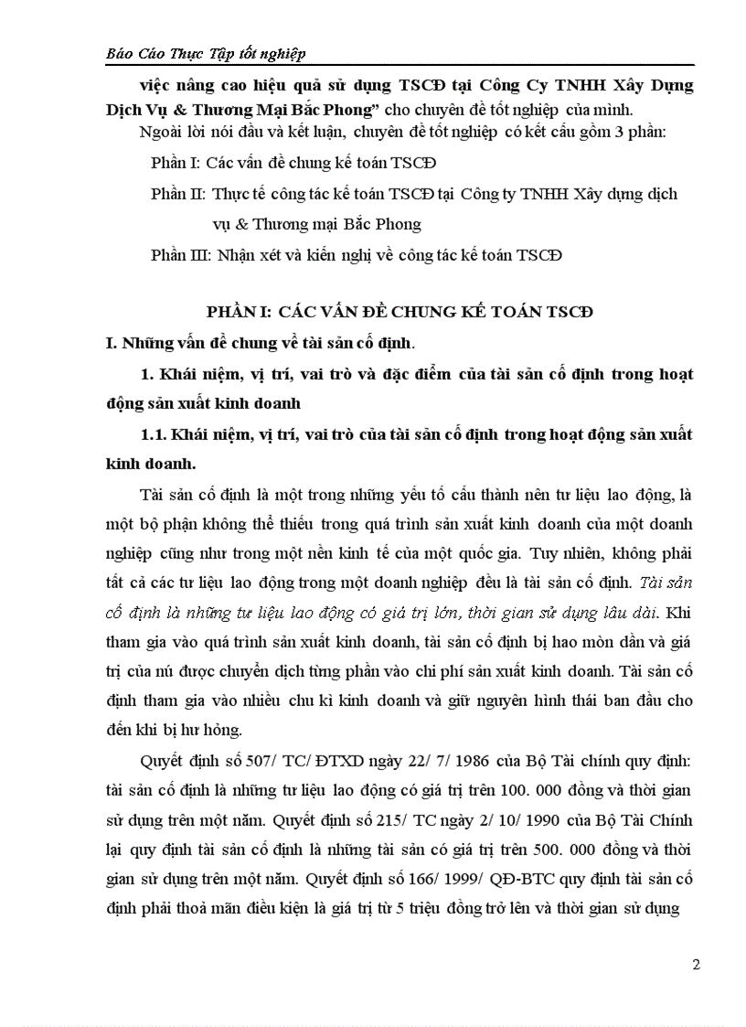image for page Kế toán TSCĐ với việc nâng cao hiệu quả sử dụng TSCĐ tại Công Cy TNHH Xây Dựng Dịch Vụ & Thương Mại Bắc Phong