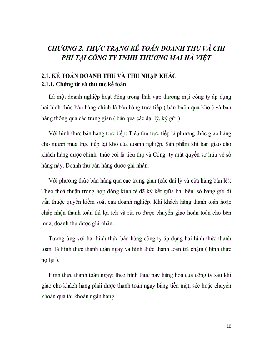 image for page Hoàn thiện kế toán doanh thu, chi phí và kết quả kinh doanh tại công ty TNHH Thương Mại Hà Việt