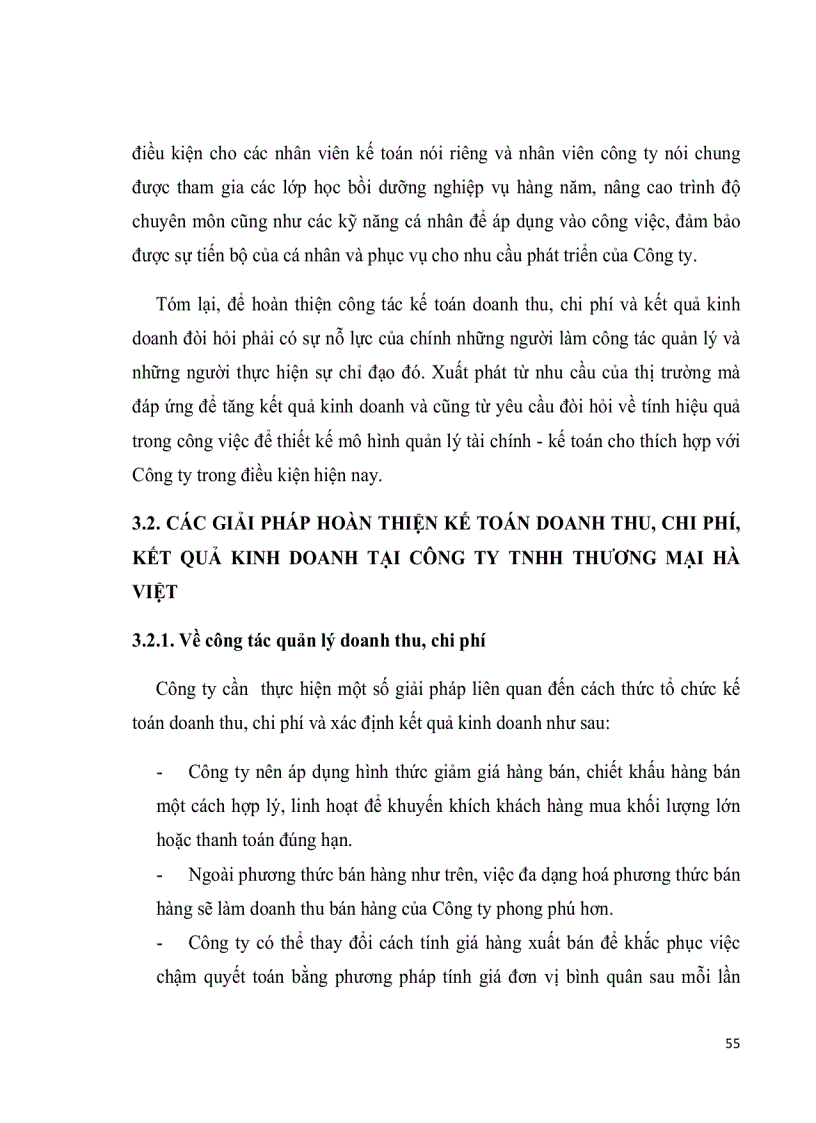 image for page Hoàn thiện kế toán doanh thu, chi phí và kết quả kinh doanh tại công ty TNHH Thương Mại Hà Việt