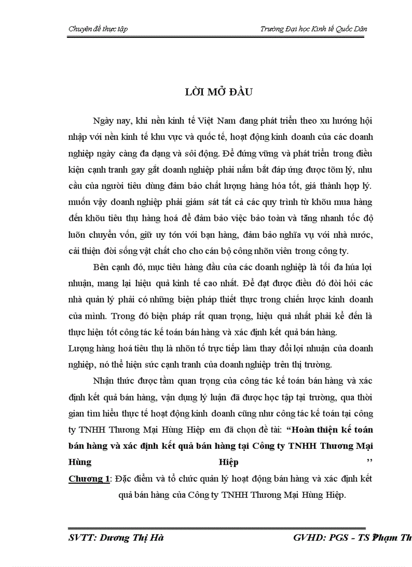 image for page Hoàn thiện kế toán bán hàng và xác định kết quả bán hàng tại Công ty TNHH Thương Mại Hùng Hiệp