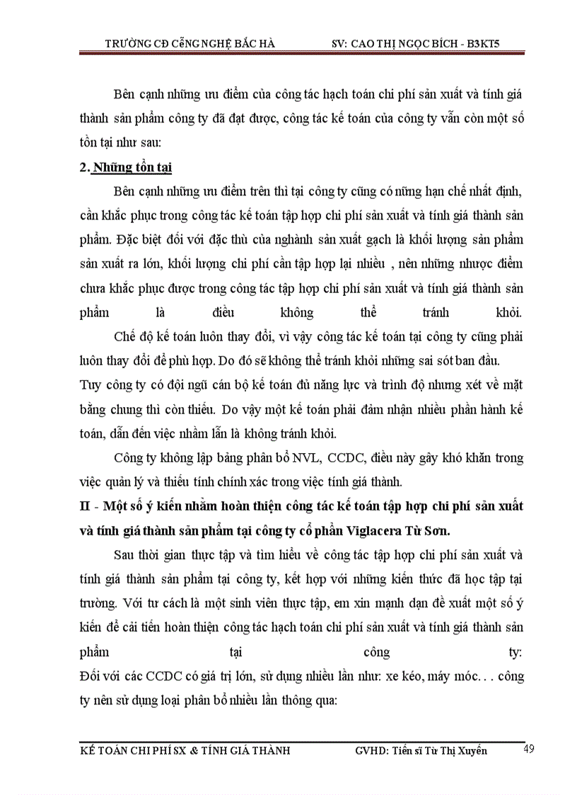 image for page Hoàn thiện kế toán chi phí sản xuất và tính giá thành sản phẩm tại Công ty cổ phần Viglacera Từ Sơn