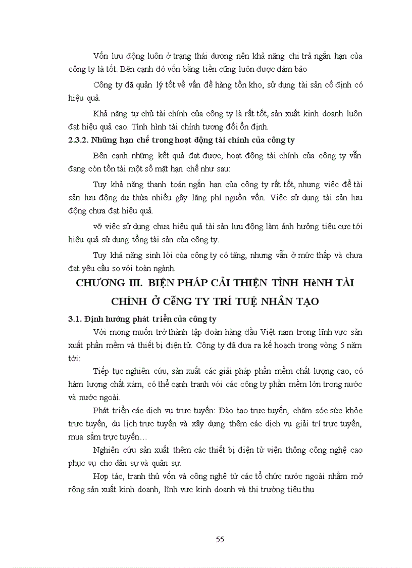 image for page Phân tích tài chính công ty Trí Tuệ Nhân Tạo làm chuyên đề thực tập