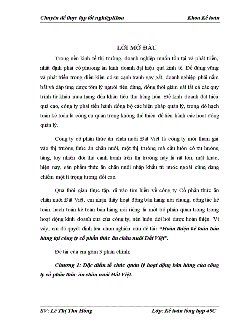 image for page Hoàn thiện kế toán bán hàng tại công ty cổ phần thức ăn chăn nuôi Đất Việt