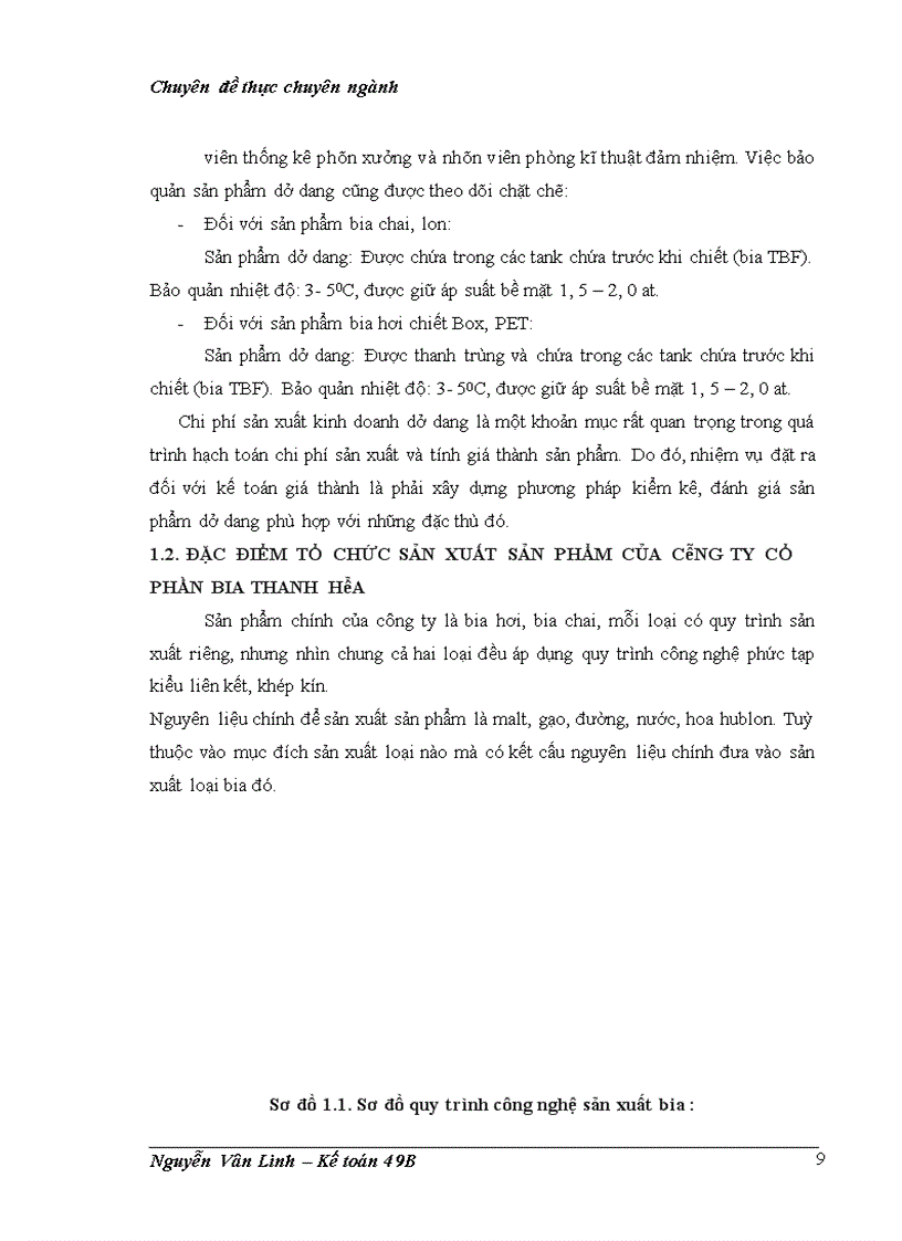 image for page Hoàn thiện kế toán chi phí sản xuất và tính giá thành sản phẩm tại Công ty Cổ phần Bia Thanh Hóa