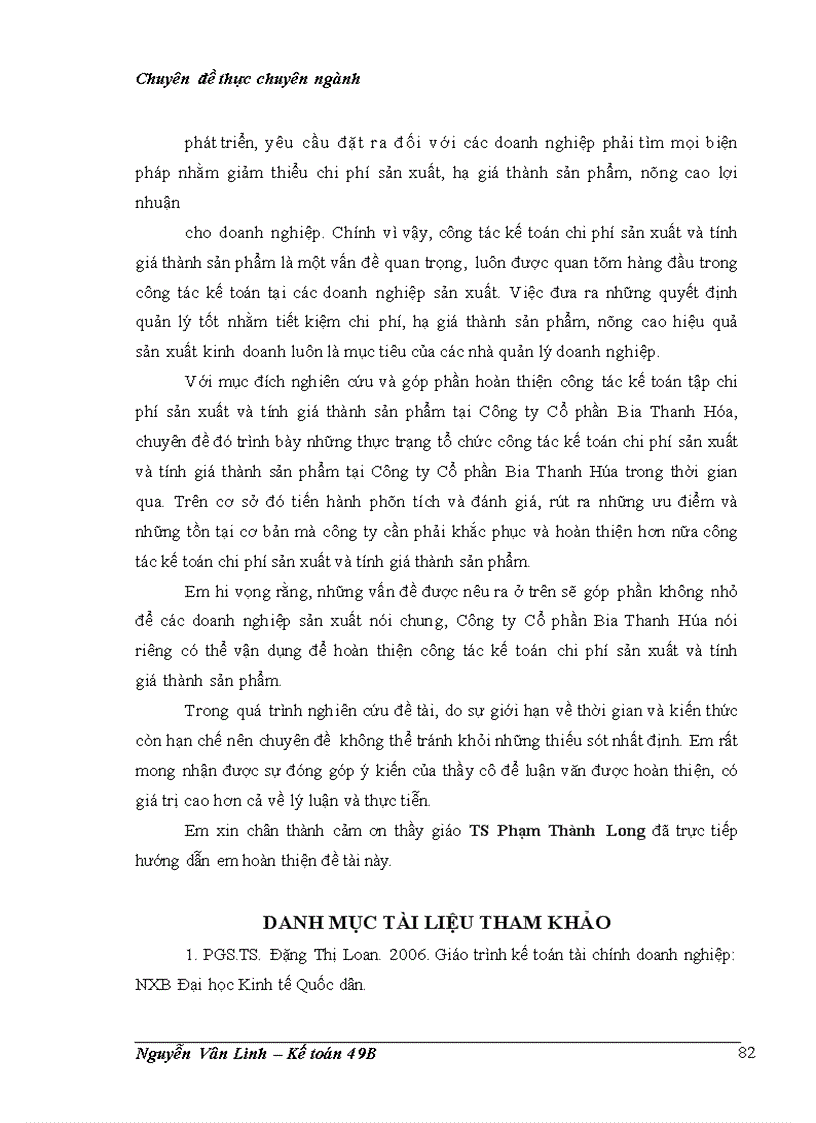 image for page Hoàn thiện kế toán chi phí sản xuất và tính giá thành sản phẩm tại Công ty Cổ phần Bia Thanh Hóa