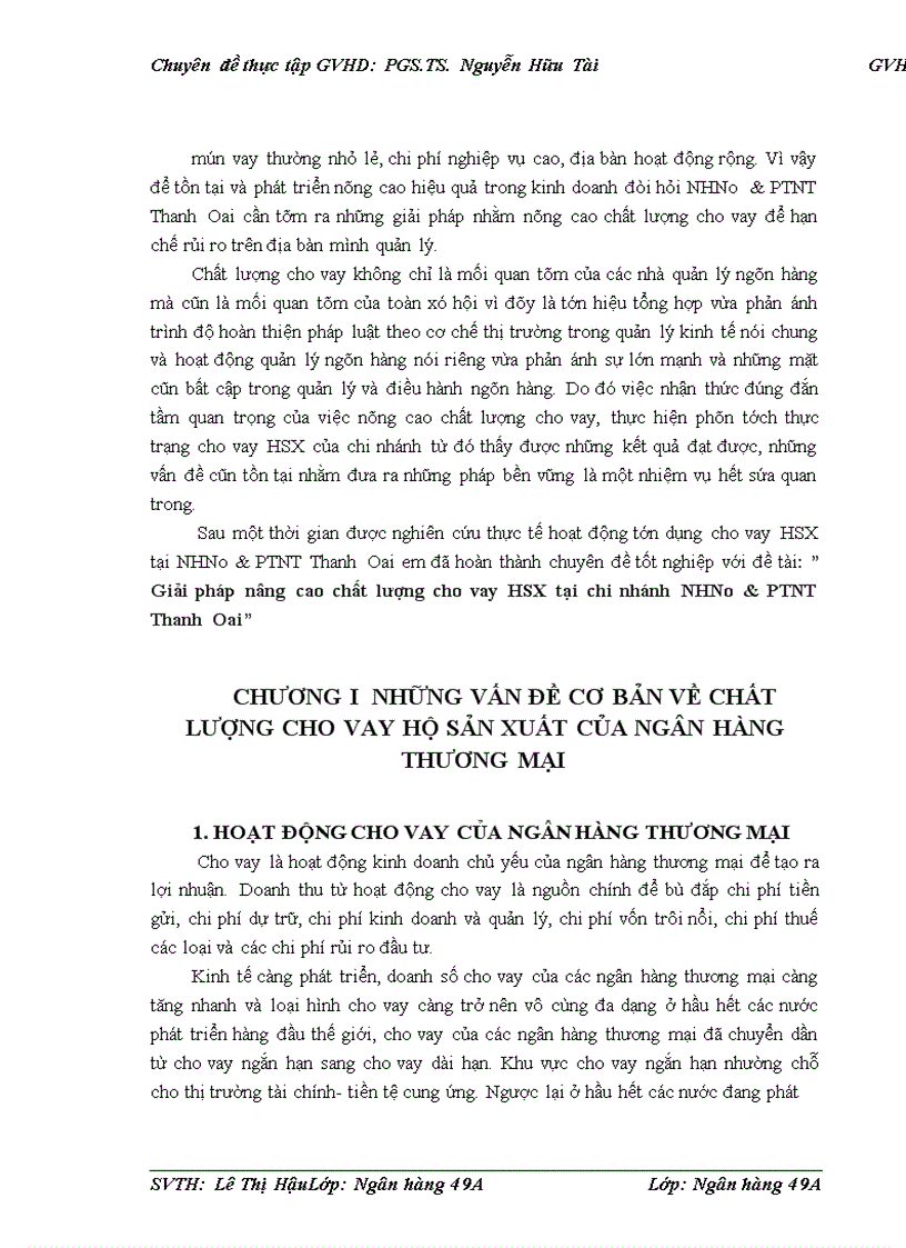 image for page Giải pháp nâng cao chất lượng cho vay HSX tại chi nhánh NHNo&PTNT Thanh Oai