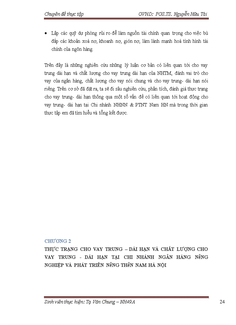 image for page Giải pháp nâng cao chất lượng cho vay trung-dài hạn tại Chi Nhánh NHNN&PTNT Nam Hà Nội