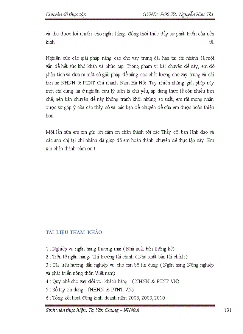 image for page Giải pháp nâng cao chất lượng cho vay trung-dài hạn tại Chi Nhánh NHNN&PTNT Nam Hà Nội