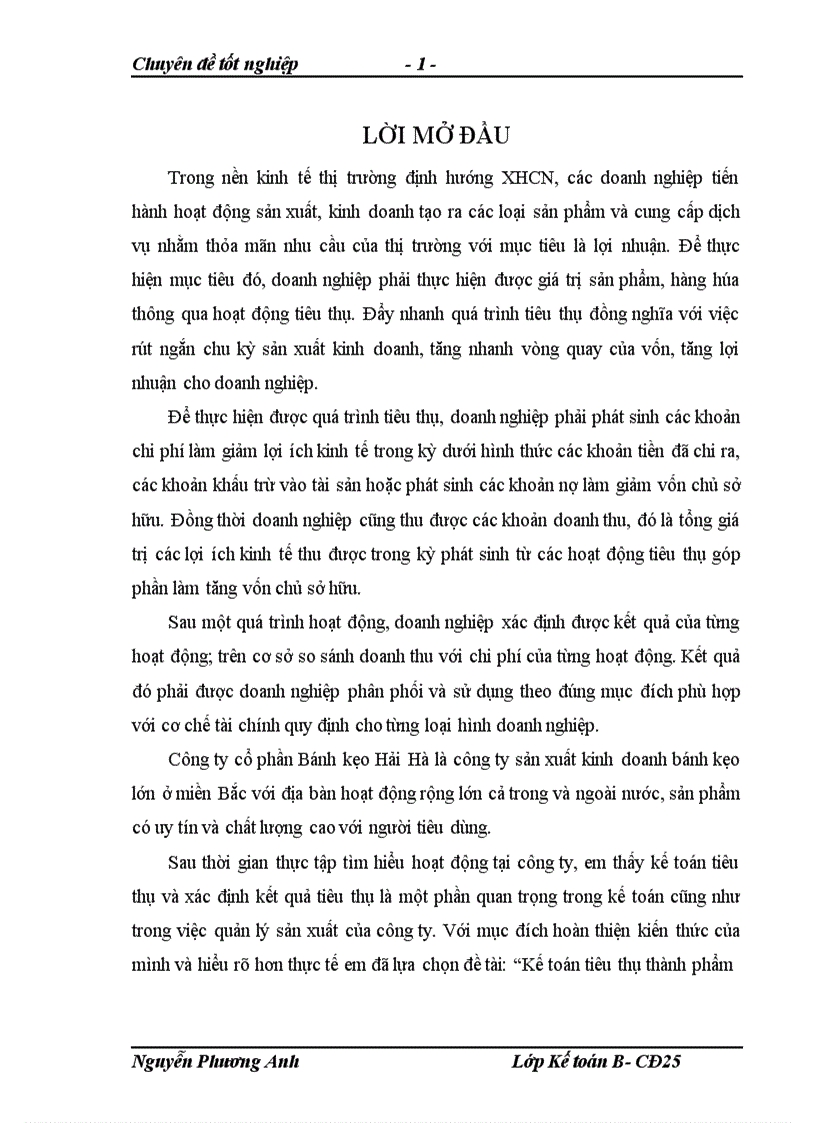 image for page Kế toán tiêu thụ thành phẩm và xác định kết quả tiêu thụ thành phẩm tại Công ty cổ phần Bánh kẹo Hải Hà