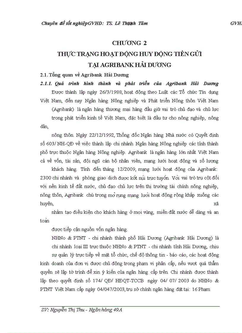 image for page Tăng cường huy động tiền gửi tại Ngân hàng Nông nghiệp và Phát triển Nông thôn - chi nhánh thành phố Hải Dương