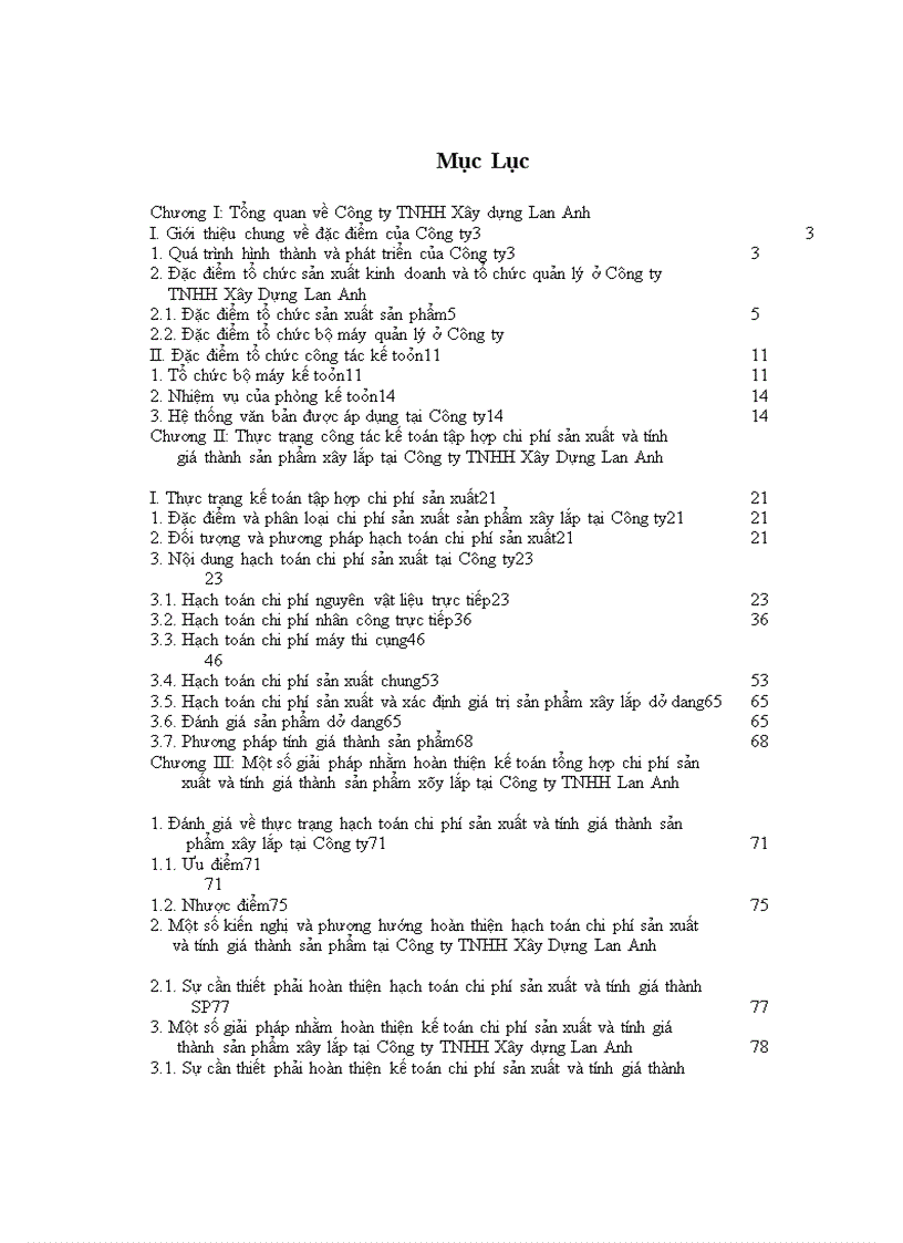 image for page Hoàn thiện kế toán tập hợp chi phí sản xuất và tính giá thành sản phẩm tại Công ty TNHH Xây dựng Lan Anh