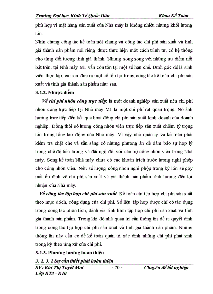 image for page Hoàn thiện kế toán chi phí sản xuất và tính giá thành sản phẩm tại Nhà máy thông tin M1 - Tập đoàn viễn thông quân đội