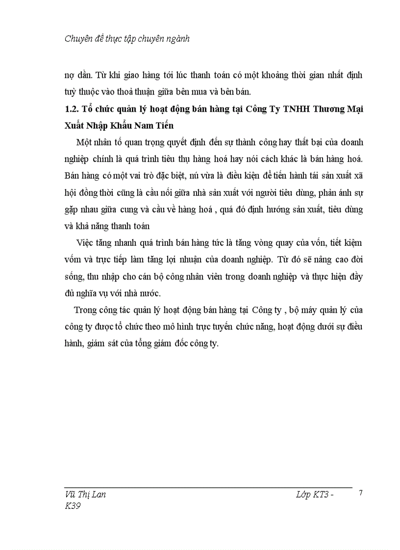 image for page Hoàn thiện công tác kế toán bán hàng và xác định kết quả bán hàng tại Công Ty TNHH Thương Mại Xuất Nhập Khẩu Nam Tiến