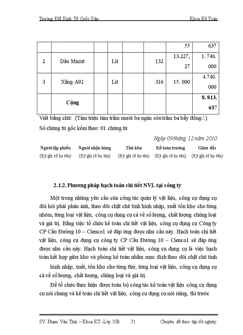 image for page Hoàn thiện kế toán nguyên vật liệu tại Công ty Cổ phần Cầu đường 10 – Cienco1
