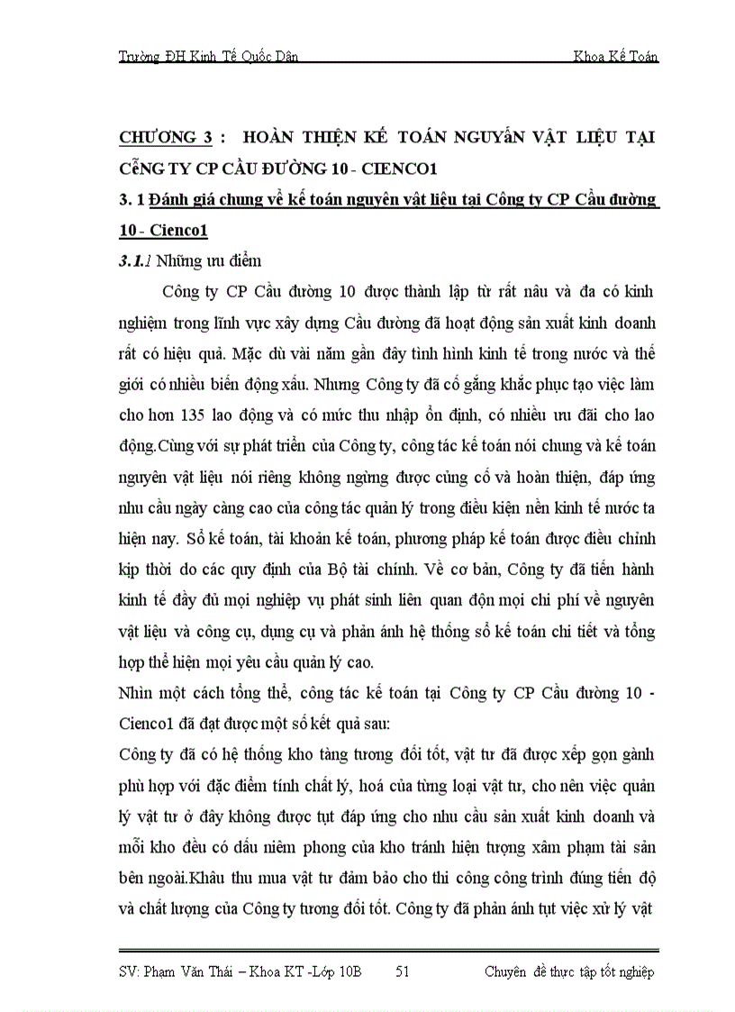 image for page Hoàn thiện kế toán nguyên vật liệu tại Công ty Cổ phần Cầu đường 10 – Cienco1