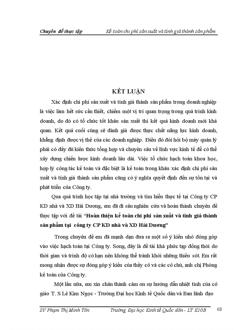 image for page Kế toán chi phí sản xuất và tính giá thành tại Công ty cổ phần kinh doanh nhà và xây dựng Hải Dương