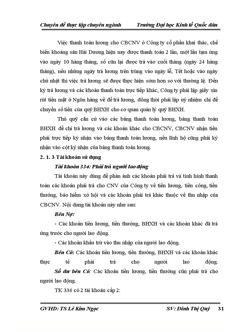 image for page Hoàn thiện kế toán tiền lương và các khoản trích theo lương tại Công ty cổ phần khai thác, chế biến khoáng sản Hải Dương