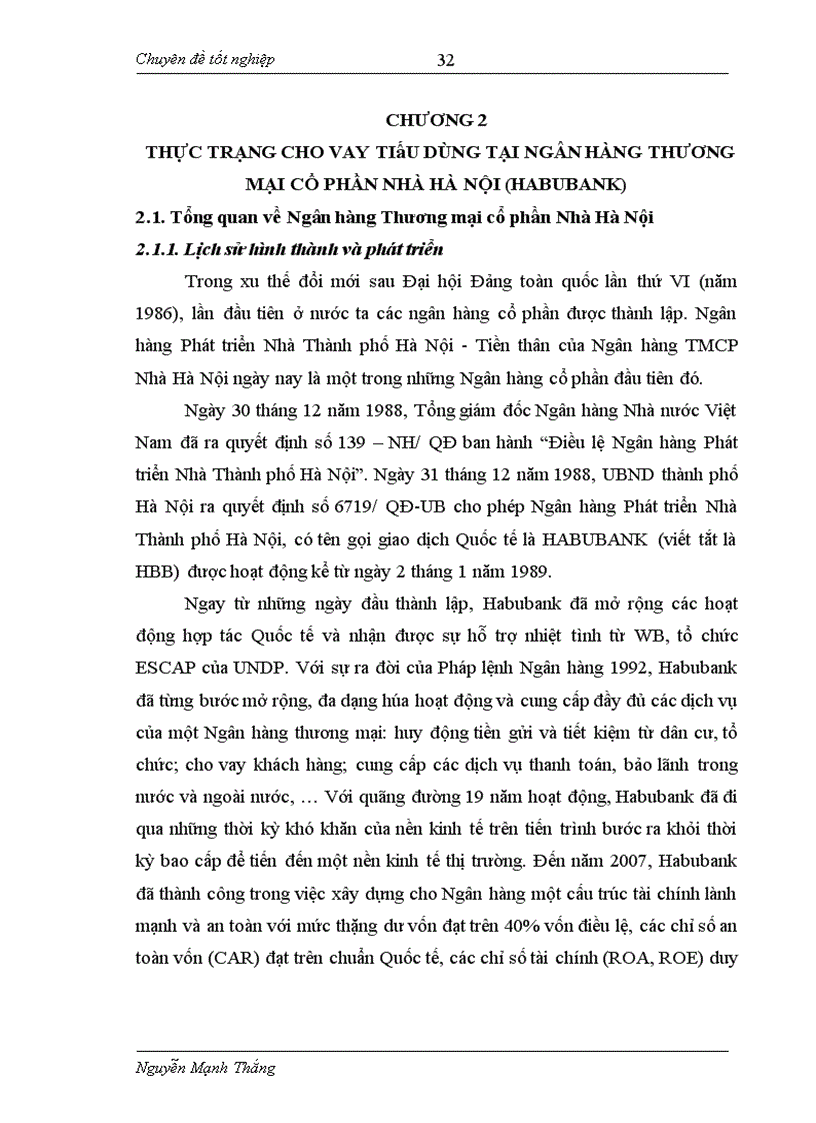 image for page Đẩy mạnh hoạt động cho vay tiêu dùng tại ngân hàng thương mại cổ phần nhà hà nội