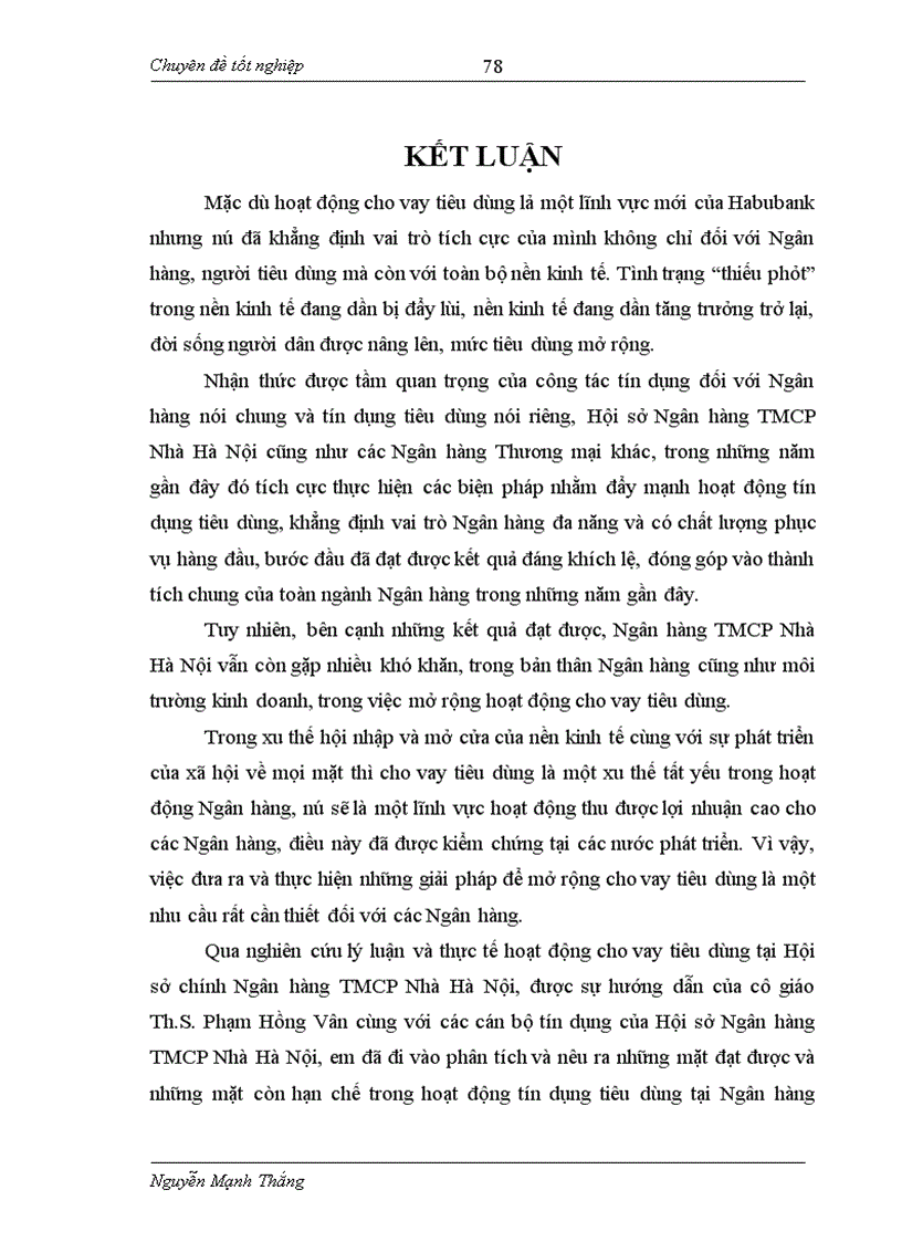 image for page Đẩy mạnh hoạt động cho vay tiêu dùng tại ngân hàng thương mại cổ phần nhà hà nội