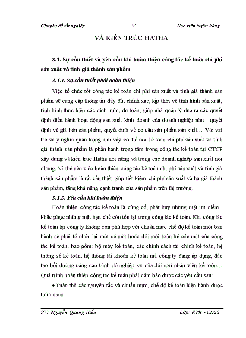 image for page Chi phí sản xuất và tính giá thành sản phẩm xây lắp tại Công ty cổ phần xây dựng và kiến trúc Hatha