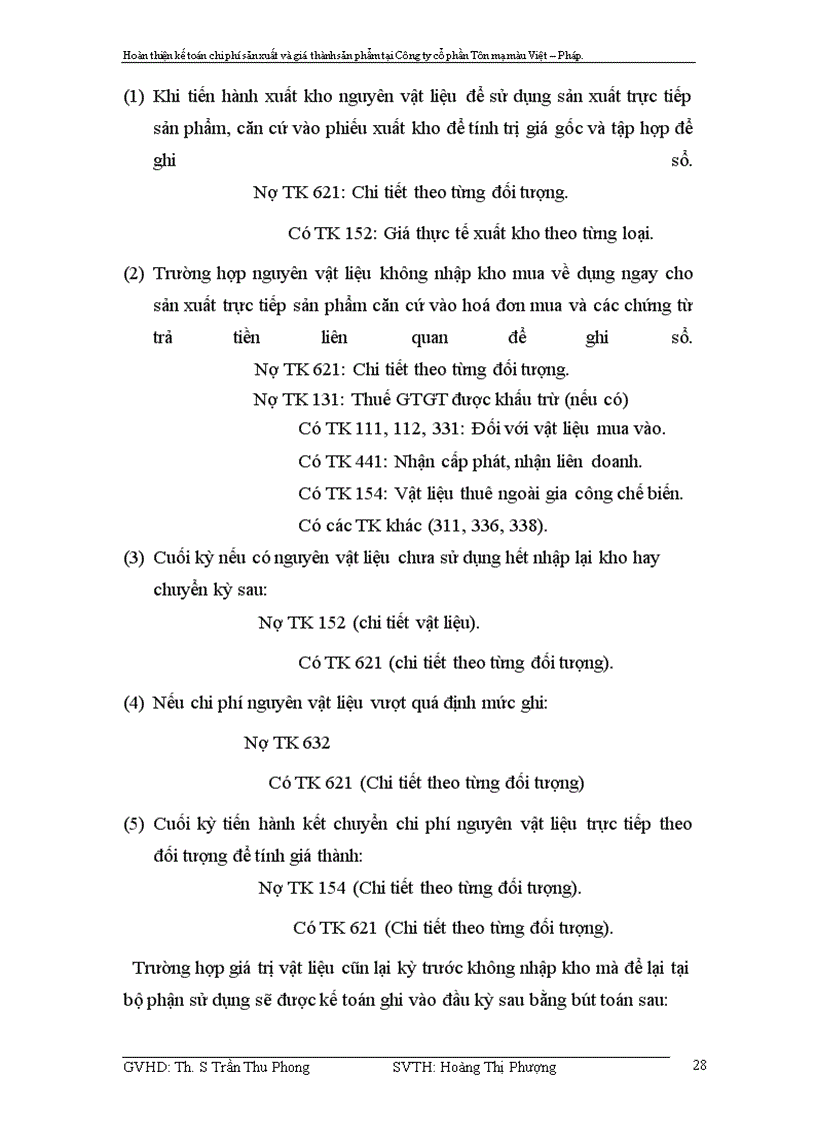 image for page Hoàn thiện kế toán chi phí sản xuất và tính giá thành sản phẩm tại Công ty cổ phần Tôn mạ màu Việt Pháp