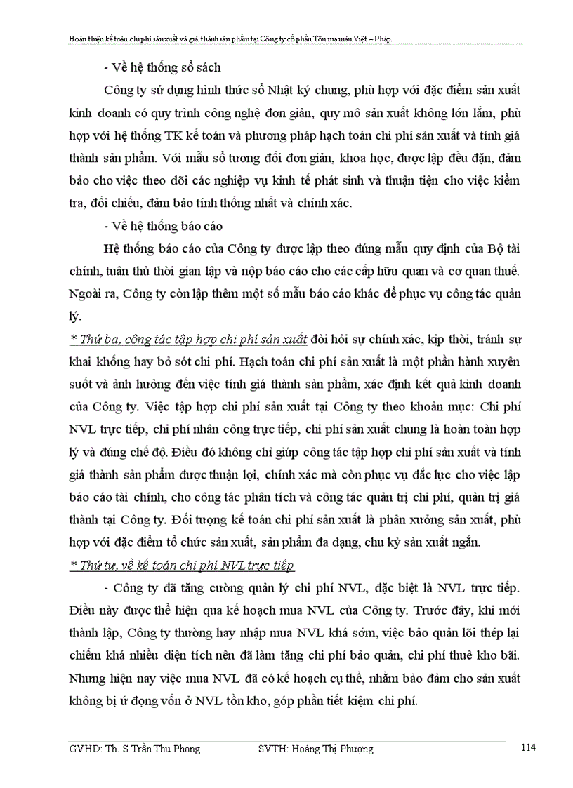 image for page Hoàn thiện kế toán chi phí sản xuất và tính giá thành sản phẩm tại Công ty cổ phần Tôn mạ màu Việt Pháp