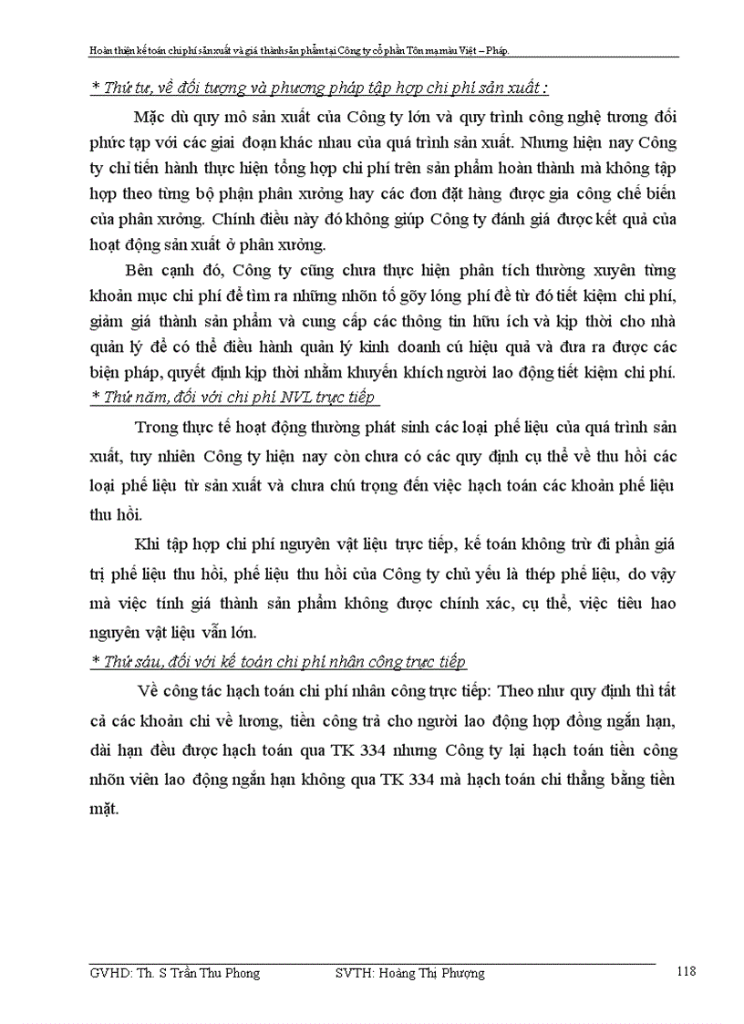 image for page Hoàn thiện kế toán chi phí sản xuất và tính giá thành sản phẩm tại Công ty cổ phần Tôn mạ màu Việt Pháp