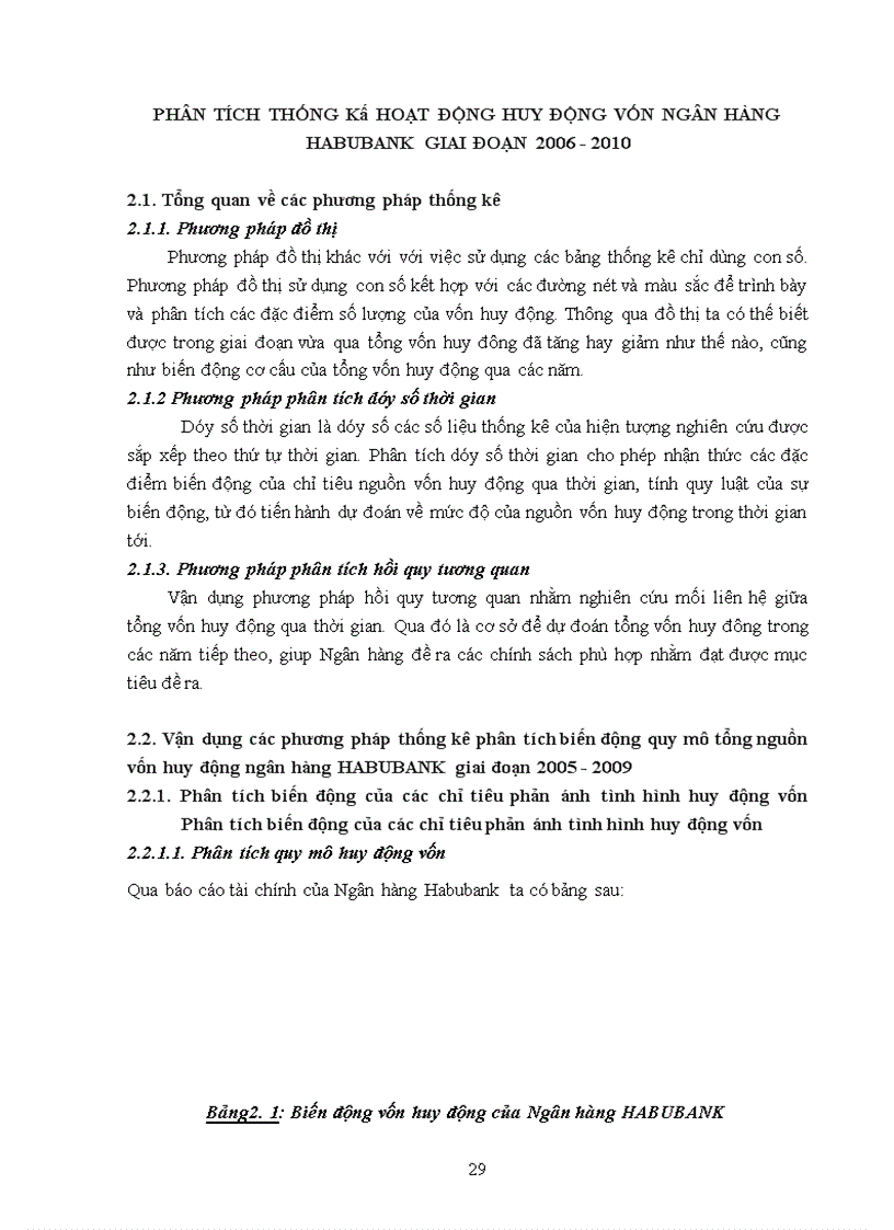 image for page Vận dụng các phương pháp thống kê phân tích thống kê hoạt động huy động vốn ngân hàng Thương mại cổ phần Nhà Hà Nội (HABUBANK) giai đoạn 2005-2009