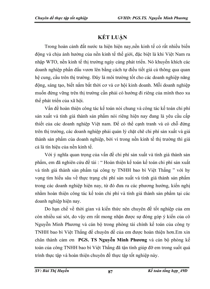 image for page Hoàn thiện kế toán kế toán chi phí sản xuất và tính giá thành sản phẩm tại công ty TNHH bao bì Việt Thắng