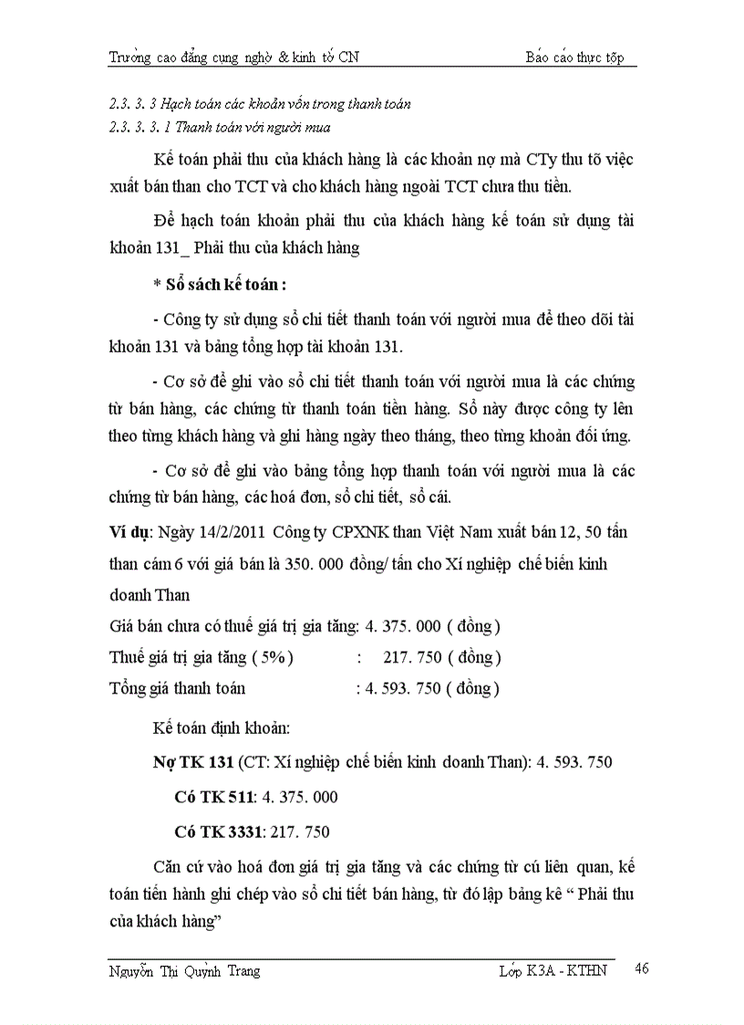 image for page Kế toán vốn bằng tiền và thanh toán tại công ty cổ phần XNK than Việt Nam COALIMEX