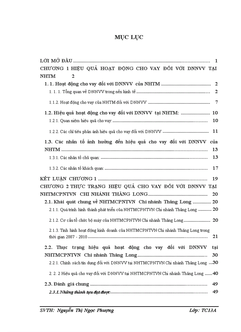 image for page Giải pháp nâng cao hiệu quả cho vay đối với doanh nghiệp nhỏ và vừa tại Ngân hàng TMCP Ngoại thương Việt Nam - Chi nhánh Thăng Long
