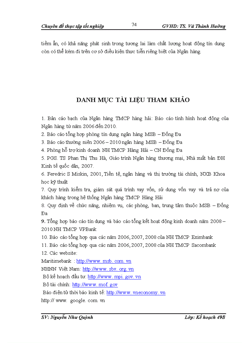 image for page Một số giải pháp nâng cao chất lượng hoạt động tín dụng tại ngân hàng TMCP hàng hải – chi nhánh đống đa