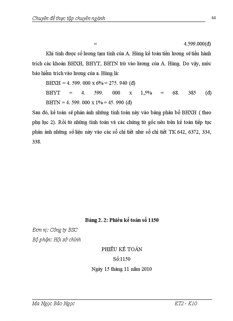 image for page Hạch toán tiền lương và các khoản trích theo lương tại công ty BSC
