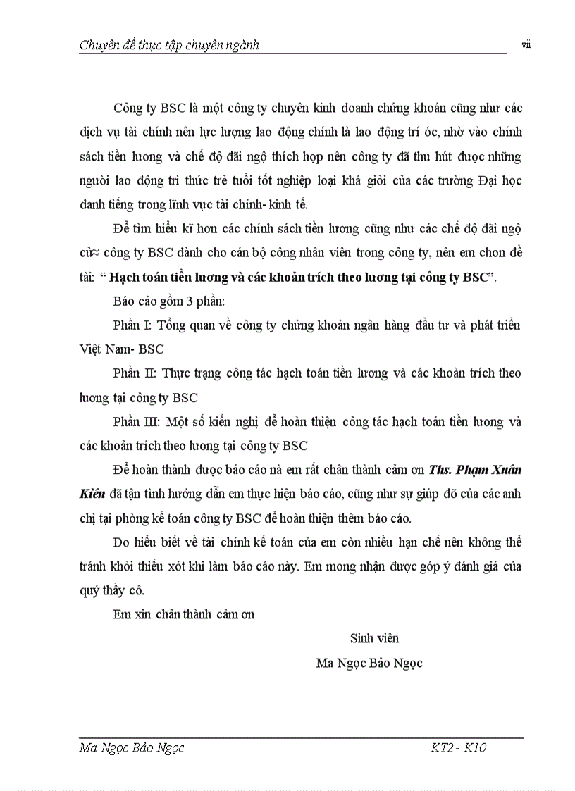 image for page Hạch toán tiền lương và các khoản trích theo lương tại công ty BSC