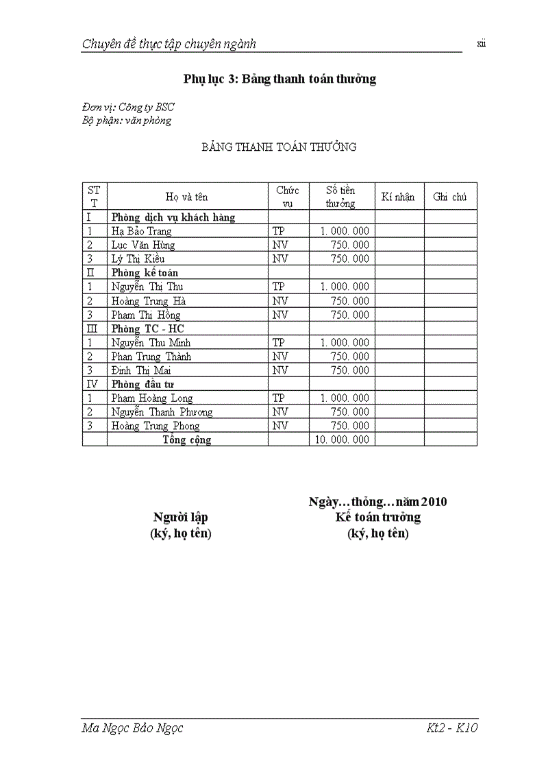 image for page Hạch toán tiền lương và các khoản trích theo lương tại công ty BSC