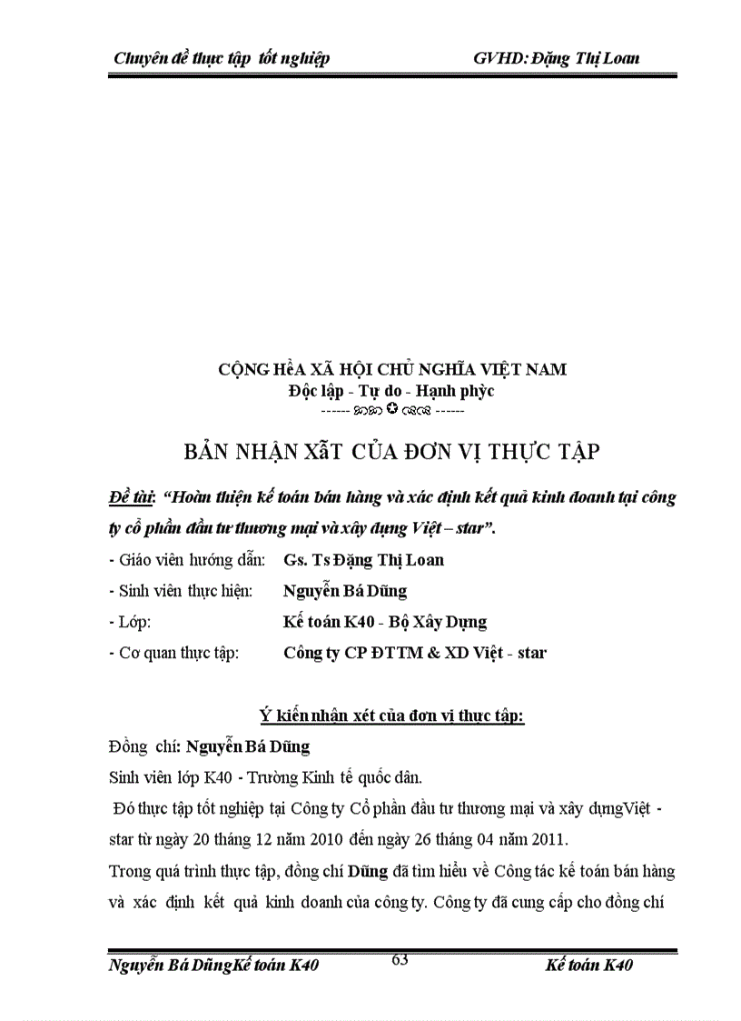 image for page Hoàn thiện kế toán bán hàng và xác định kết quả kinh doanh tại công ty cổ phần đầu tư thương mại và xây dựng Việt – star