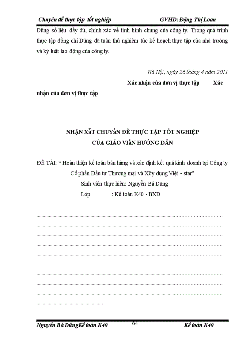 image for page Hoàn thiện kế toán bán hàng và xác định kết quả kinh doanh tại công ty cổ phần đầu tư thương mại và xây dựng Việt – star