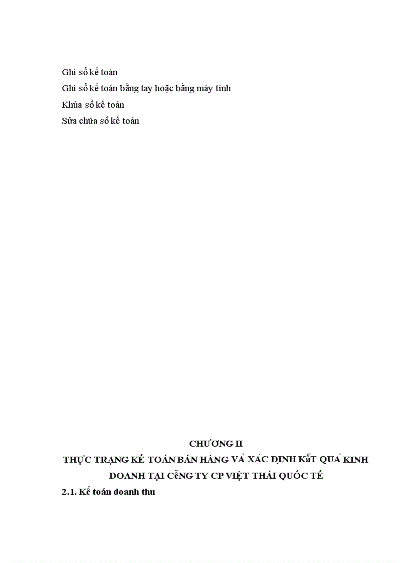 image for page Hoàn thiện kế toán bán hàng và xác định kết quả kinh doanh tại công ty cổ phần Việt Thái Quốc Tế