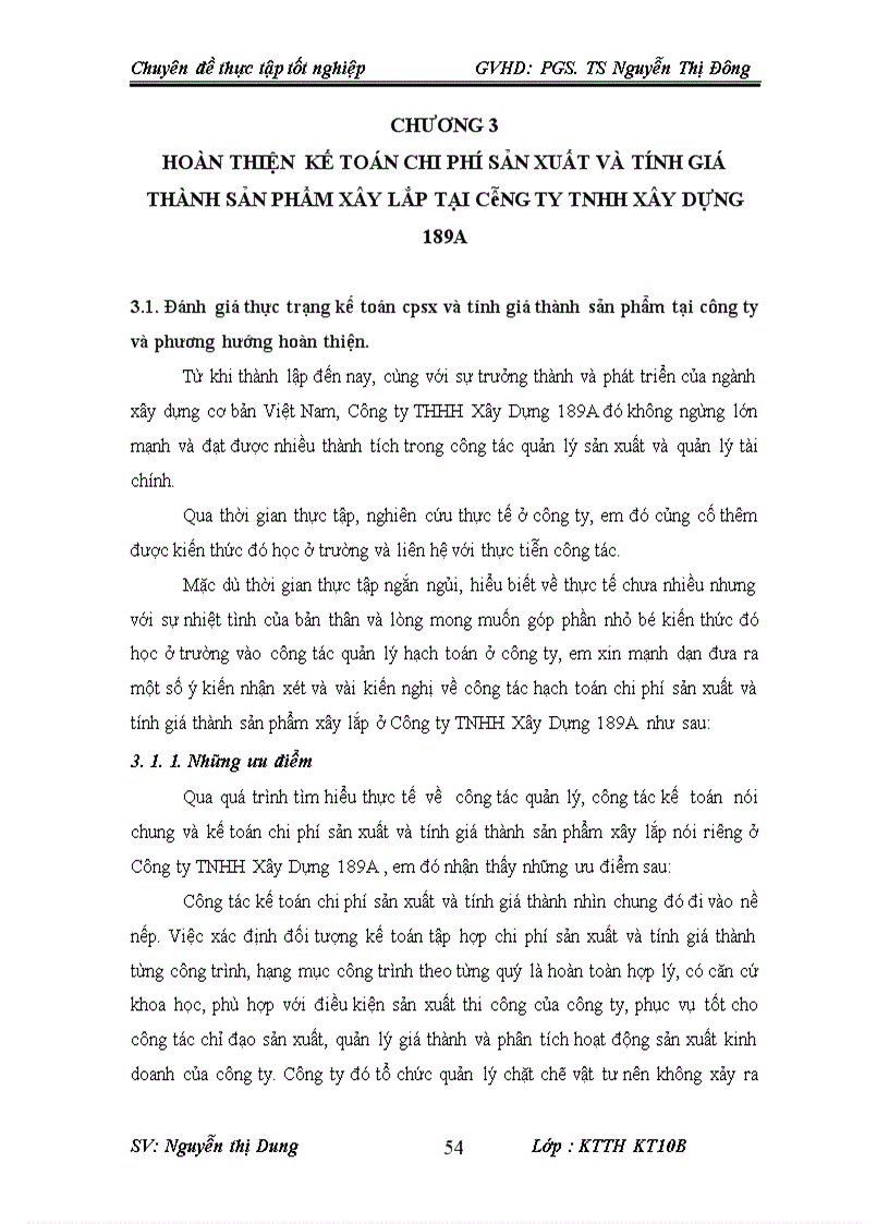 image for page Kế toán chi phí sản xuất và tính giá thành sản phẩm tại Công ty TNHH xây dựng 189A